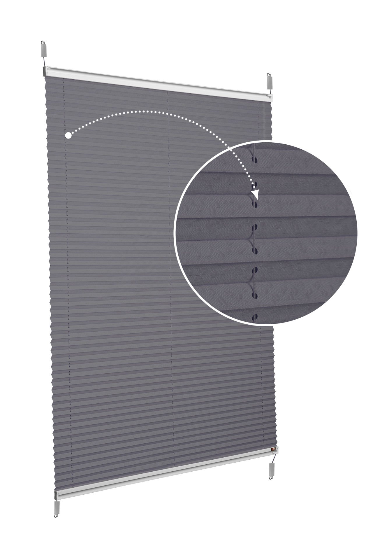 Easyfix Askılı Sistem (Desenli Kumaş) Lotus-Antresit Gri -2421 - Gümüş Gri