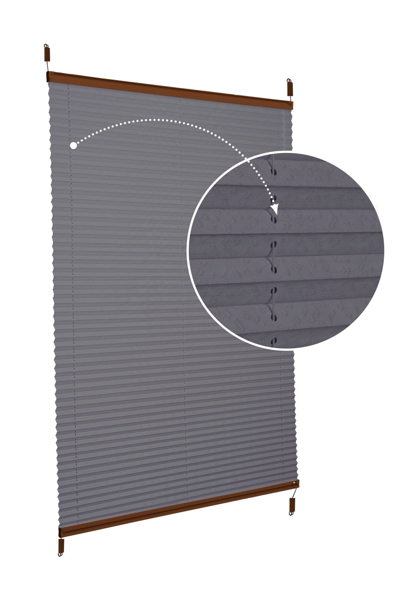 Easyfix Askılı Sistem (Desenli Kumaş) Lotus-Antresit Gri -2421 - Kahverengi