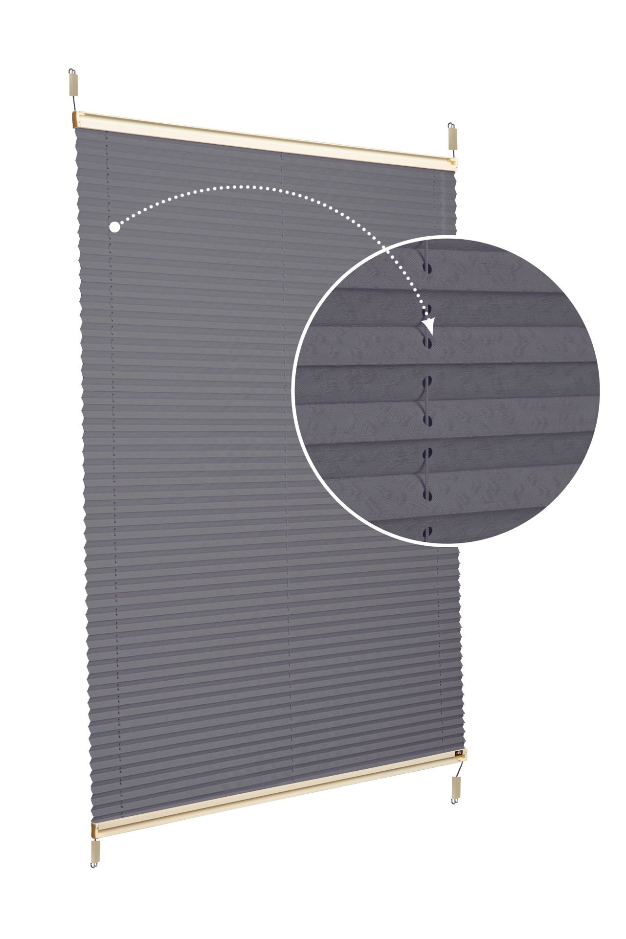 Easyfix Askılı Sistem (Desenli Kumaş) Lotus-Antresit Gri -2421 - Krem