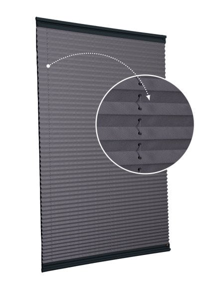 Yapıştırmalı Plise Perde (Düz Kumaş) Violet-Antresit-2421 - Antresit Gri