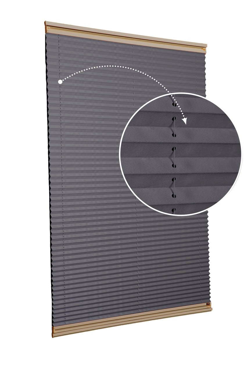 Yapıştırmalı Plise Perde (Düz Kumaş) Violet-Antresit-2421 - Bronz