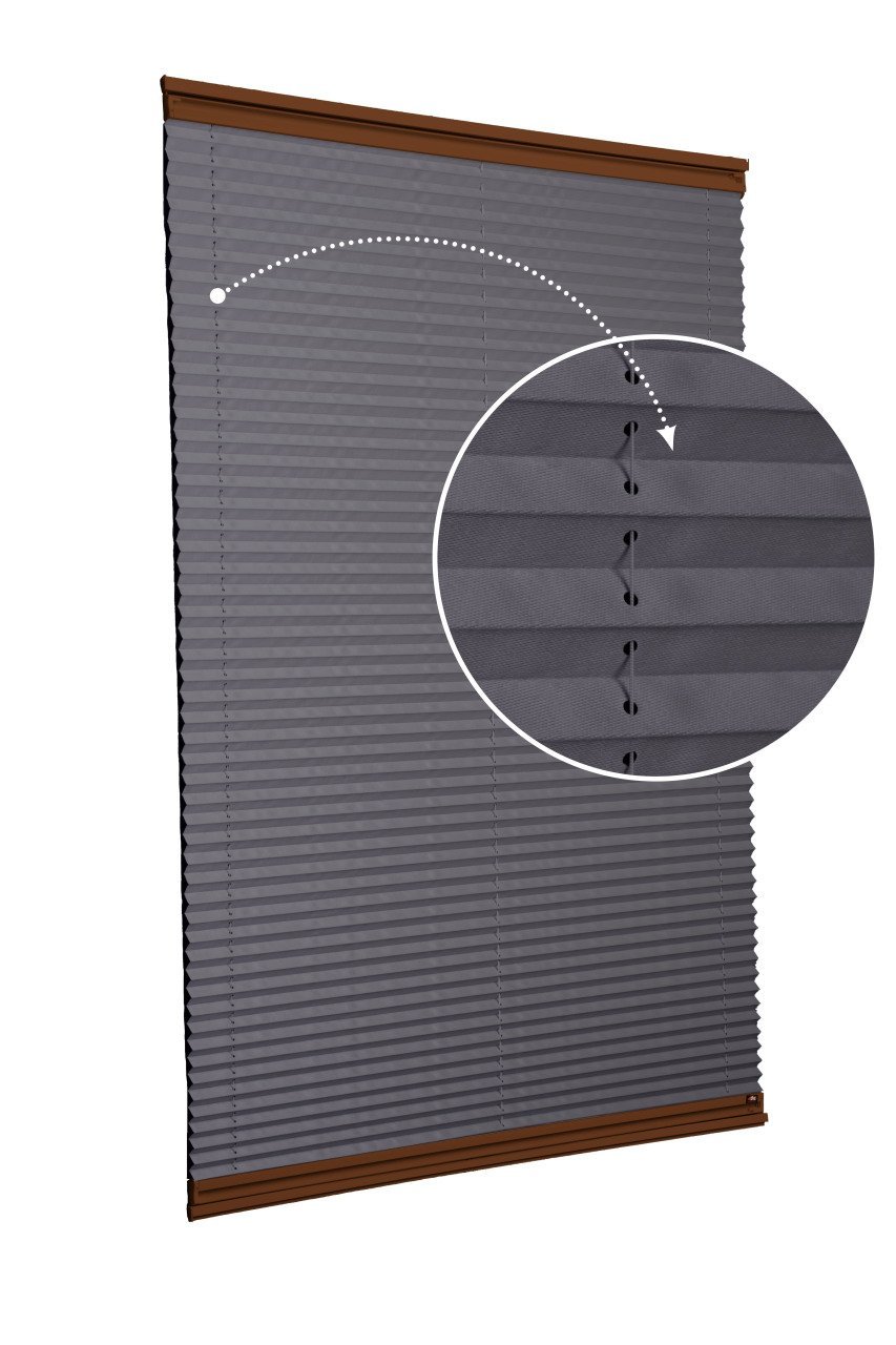 Yapıştırmalı Plise Perde (Düz Kumaş) Violet-Antresit-2421 - Kahverengi