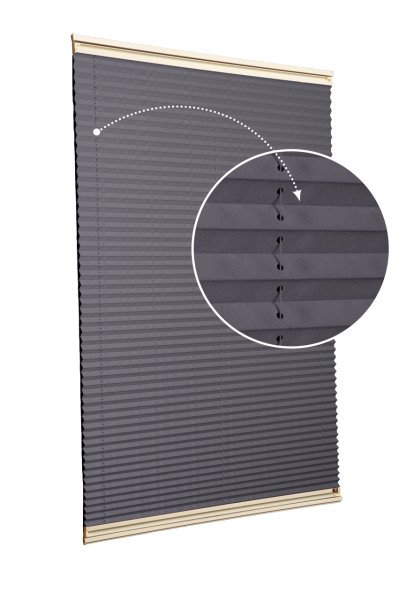 Yapıştırmalı Plise Perde (Düz Kumaş) Violet-Antresit-2421 - Krem