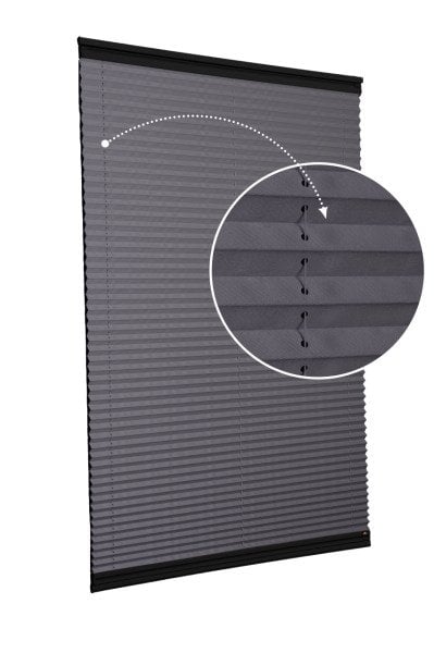 Yapıştırmalı Plise Perde (Düz Kumaş) Violet-Antresit-2421 - Siyah