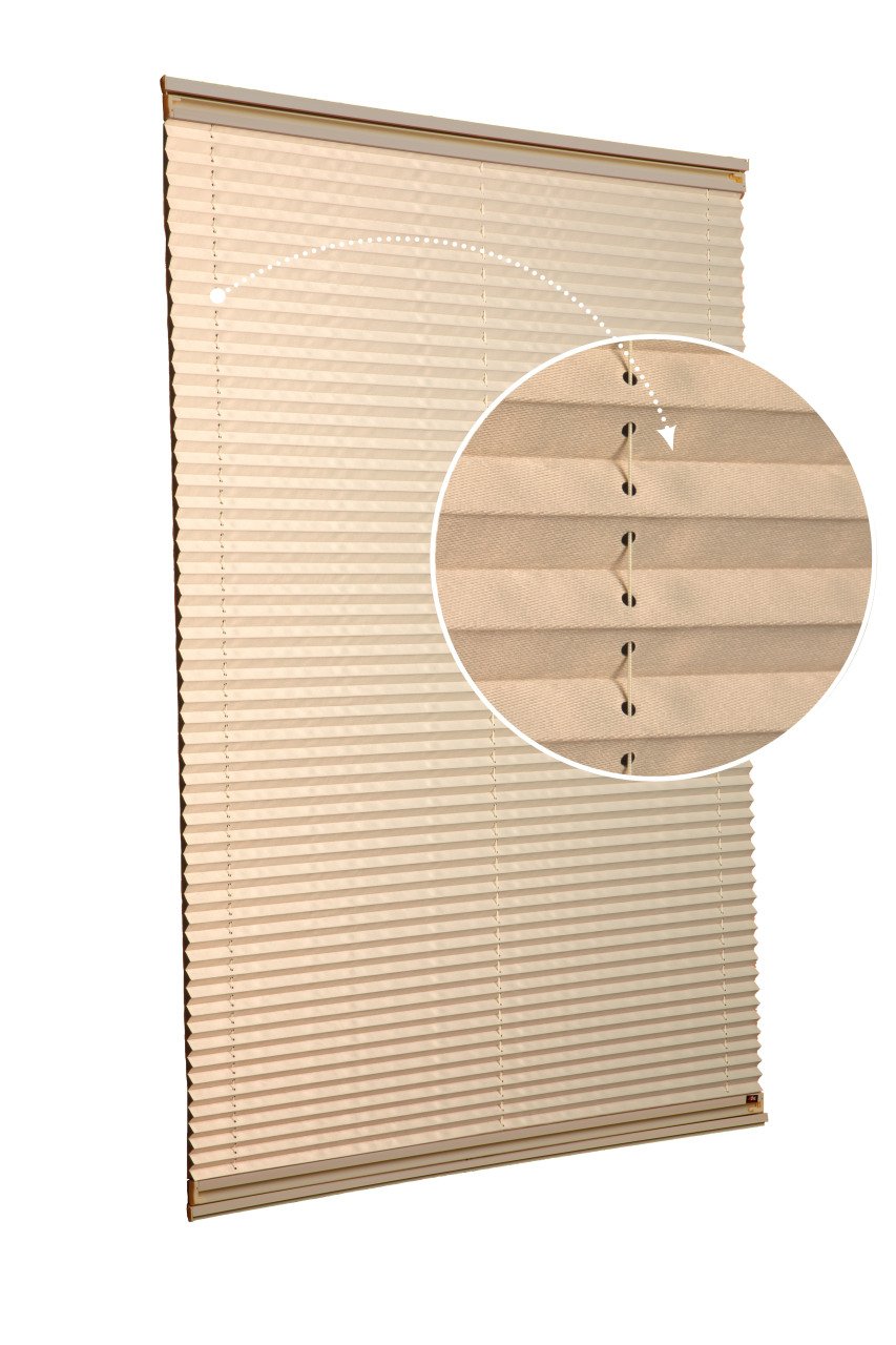 Yapıştırmalı Plise Perde (Düz Kumaş) Violet-Bej-69 - Bronz