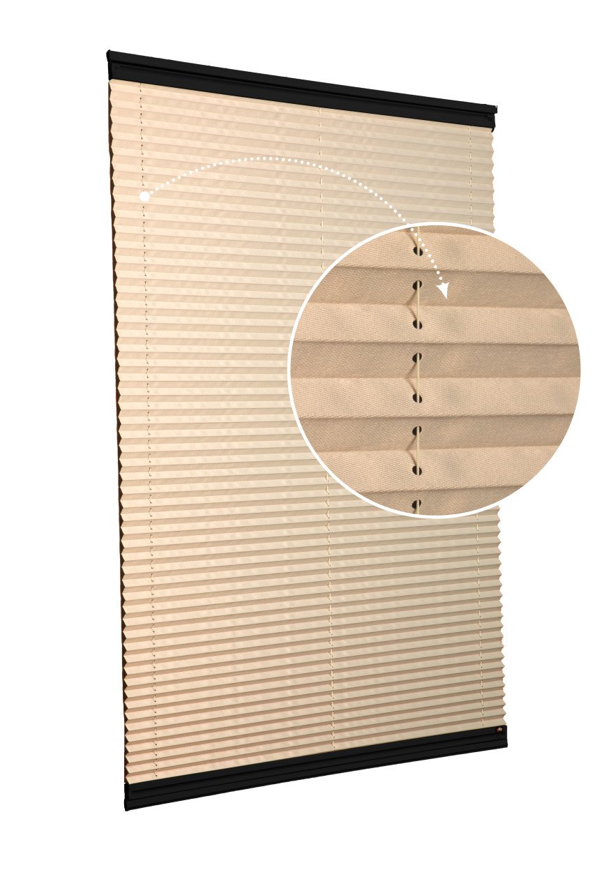 Yapıştırmalı Plise Perde (Düz Kumaş) Violet-Bej-69 - Siyah