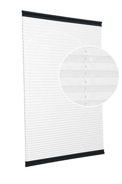 Yapıştırmalı Plise Perde (Düz Kumaş) Violet-Beyaz 01 - Antresit Gri