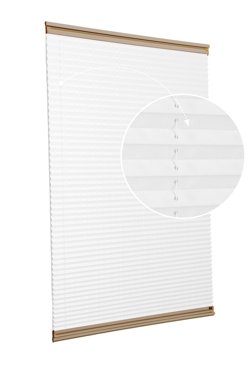 Yapıştırmalı Plise Perde (Düz Kumaş) Violet-Beyaz 01 - Bronz