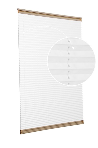 Yapıştırmalı Plise Perde (Düz Kumaş) Violet-Beyaz 01 - Bronz