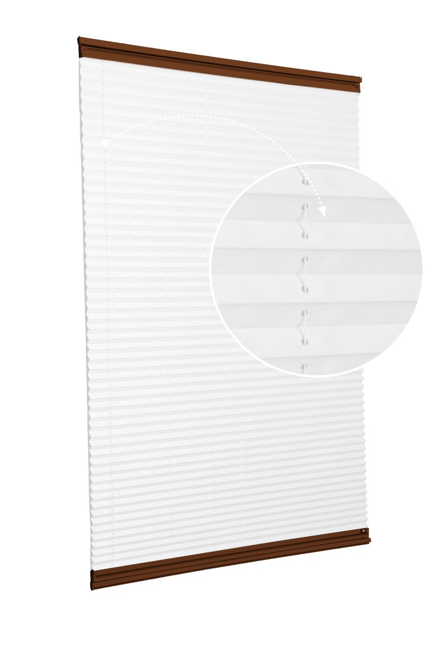 Yapıştırmalı Plise Perde (Düz Kumaş) Violet-Beyaz 01 - Kahverengi