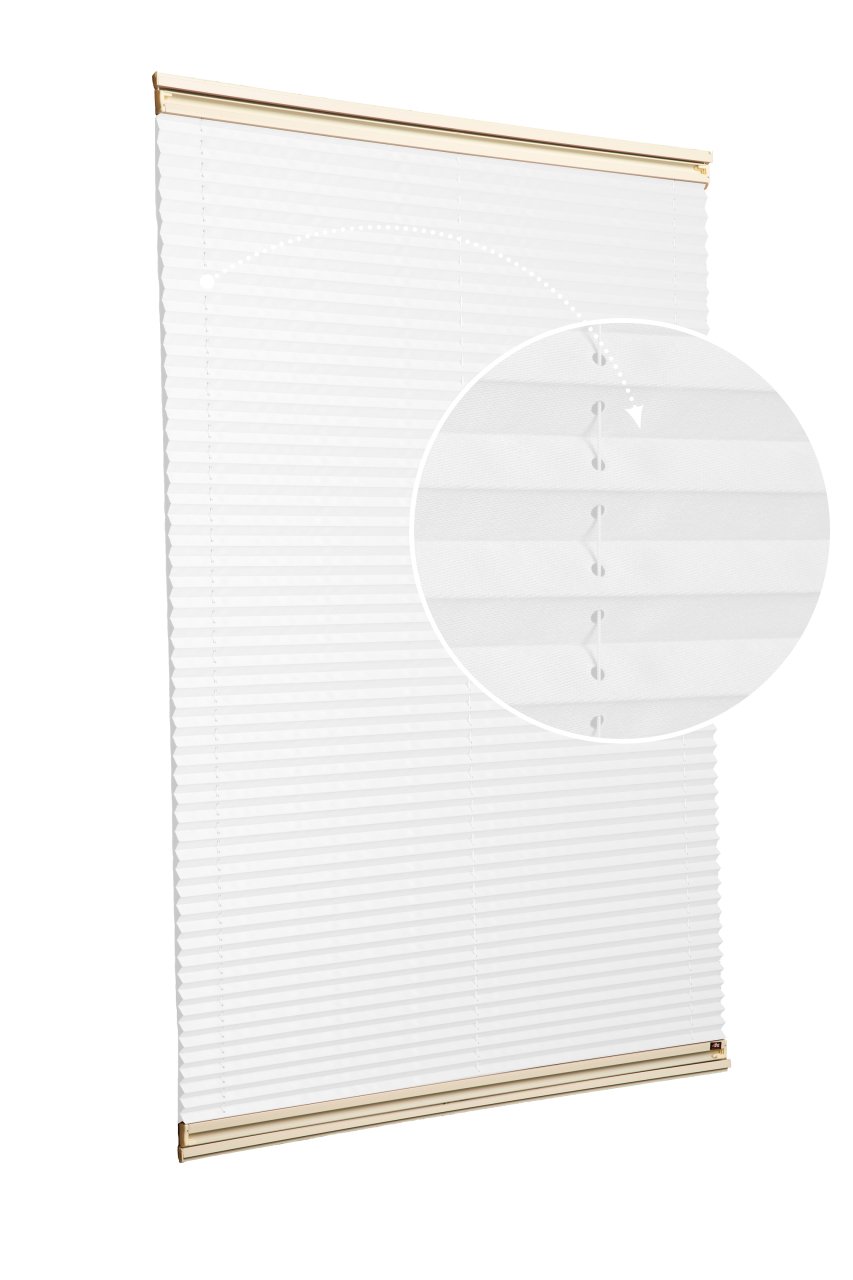 Yapıştırmalı Plise Perde (Düz Kumaş) Violet-Beyaz 01 - Krem