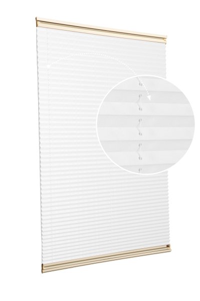 Yapıştırmalı Plise Perde (Düz Kumaş) Violet-Beyaz 01 - Krem