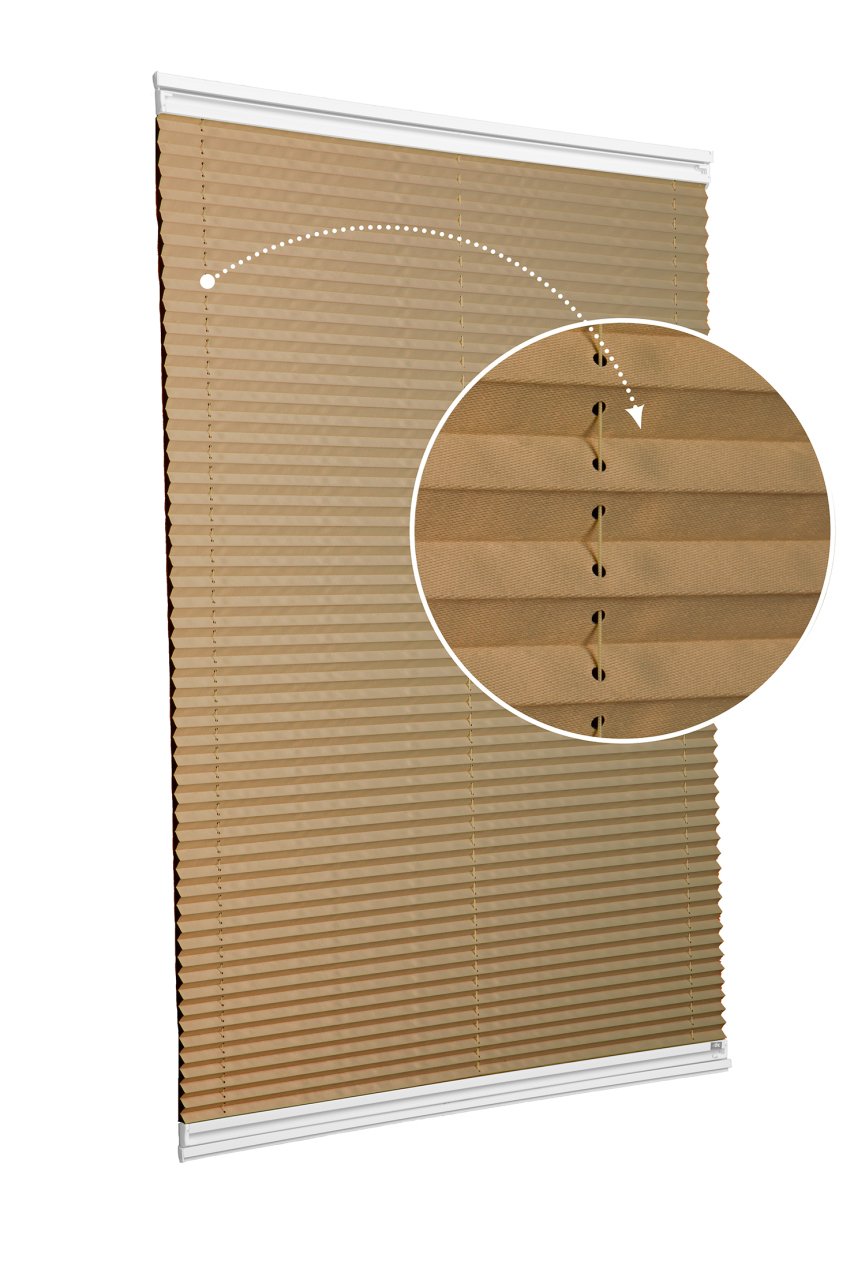 Yapıştırmalı Plise Perde (Düz Kumaş) Violet-Bronz-519 - Beyaz