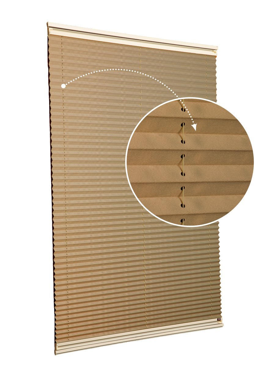 Yapıştırmalı Plise Perde (Düz Kumaş) Violet-Bronz-519 - Krem