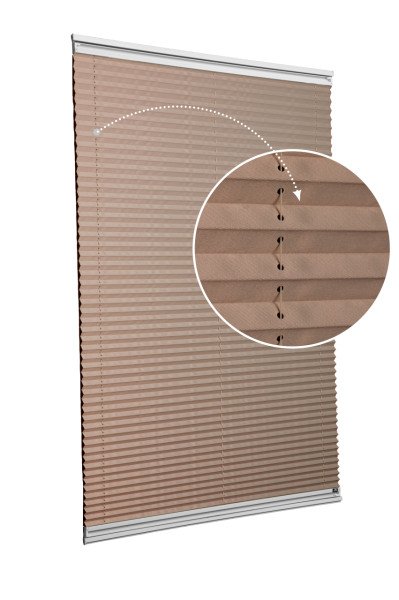 Yapıştırmalı Plise Perde (Düz Kumaş) Violet-Kahverengi-705 - Gümüş Gri