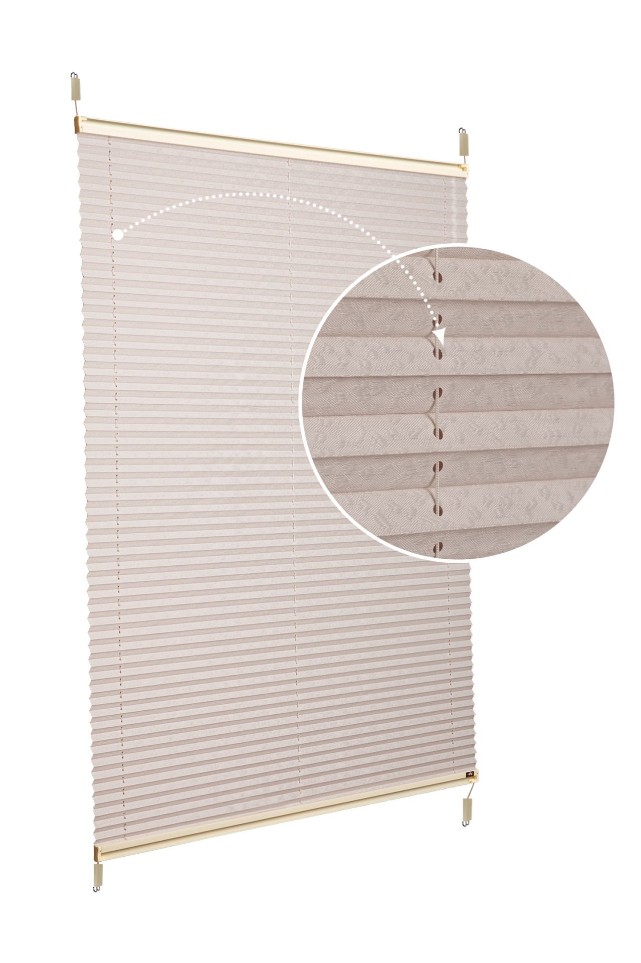 Easyfix Askılı Sistem (Desenli Kumaş) Lotus-Kül Gri -3078 - Krem