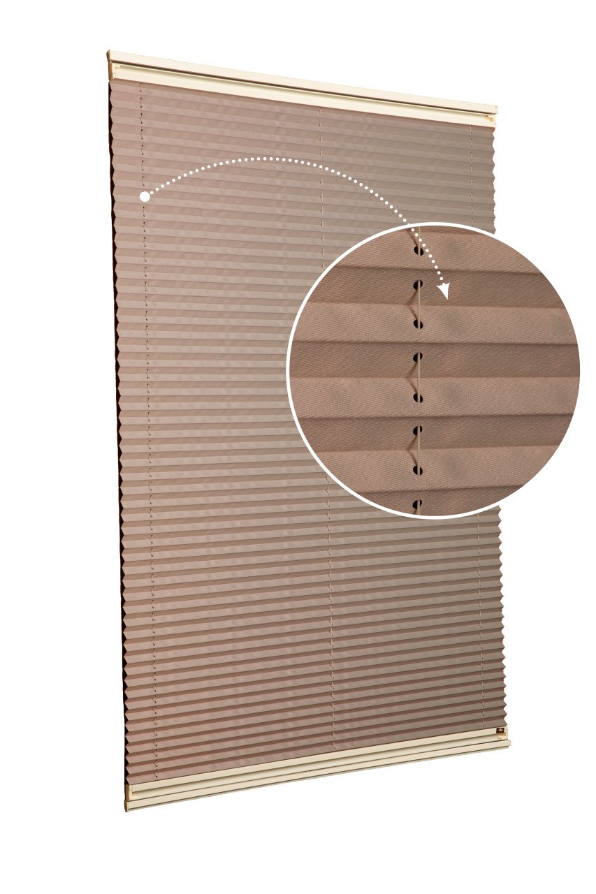 Yapıştırmalı Plise Perde (Düz Kumaş) Violet-Kahverengi-705 - Krem