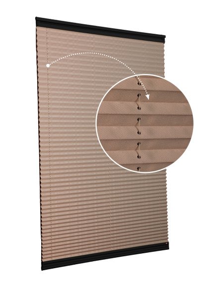 Yapıştırmalı Plise Perde (Düz Kumaş) Violet-Kahverengi-705 - Siyah