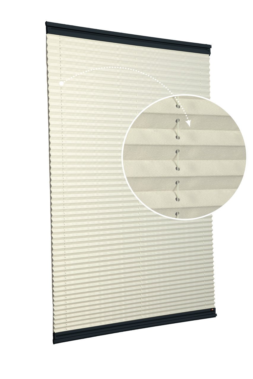 Yapıştırmalı Plise Perde (Düz Kumaş) Violet-Krem 502 - Antresit Gri