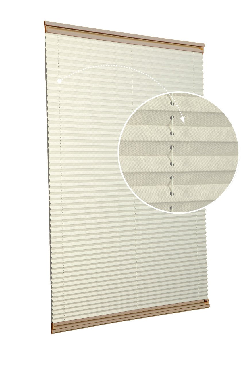 Yapıştırmalı Plise Perde (Düz Kumaş) Violet-Krem 502 - Bronz