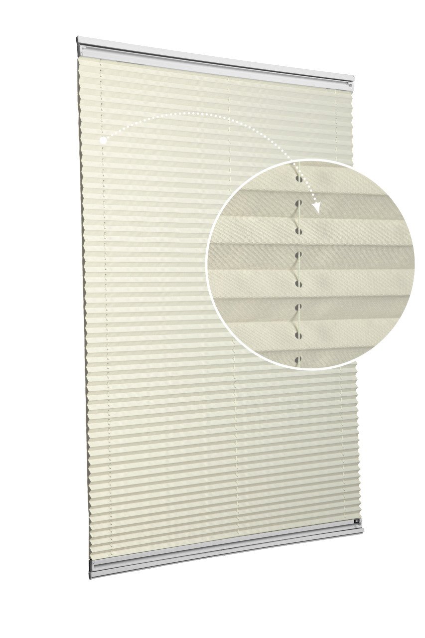 Yapıştırmalı Plise Perde (Düz Kumaş) Violet-Krem 502 - Gümüş Gri