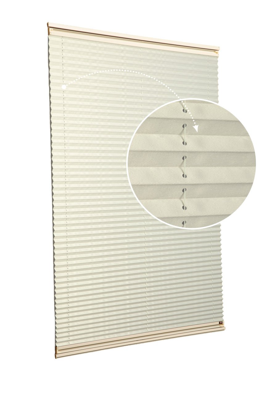 Yapıştırmalı Plise Perde (Düz Kumaş) Violet-Krem 502 - Krem