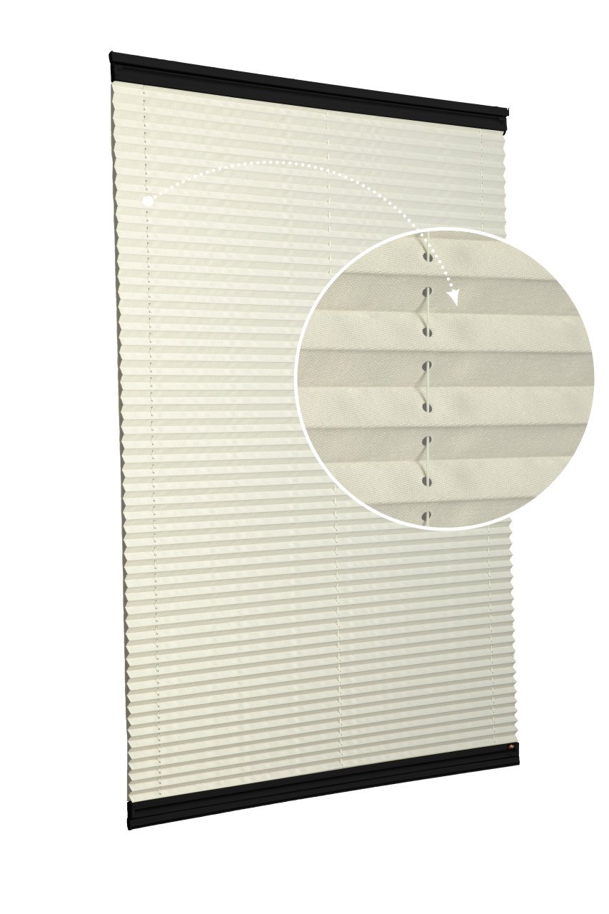 Yapıştırmalı Plise Perde (Düz Kumaş) Violet-Krem 502 - Siyah