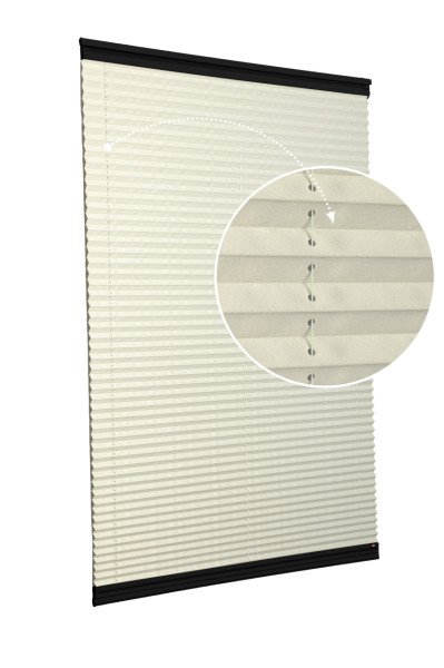 Yapıştırmalı Plise Perde (Düz Kumaş) Violet-Krem 502 - Siyah