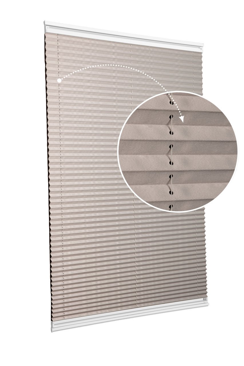 Yapıştırmalı Plise Perde (Düz Kumaş) Violet-Kül Gri-3078 - Beyaz