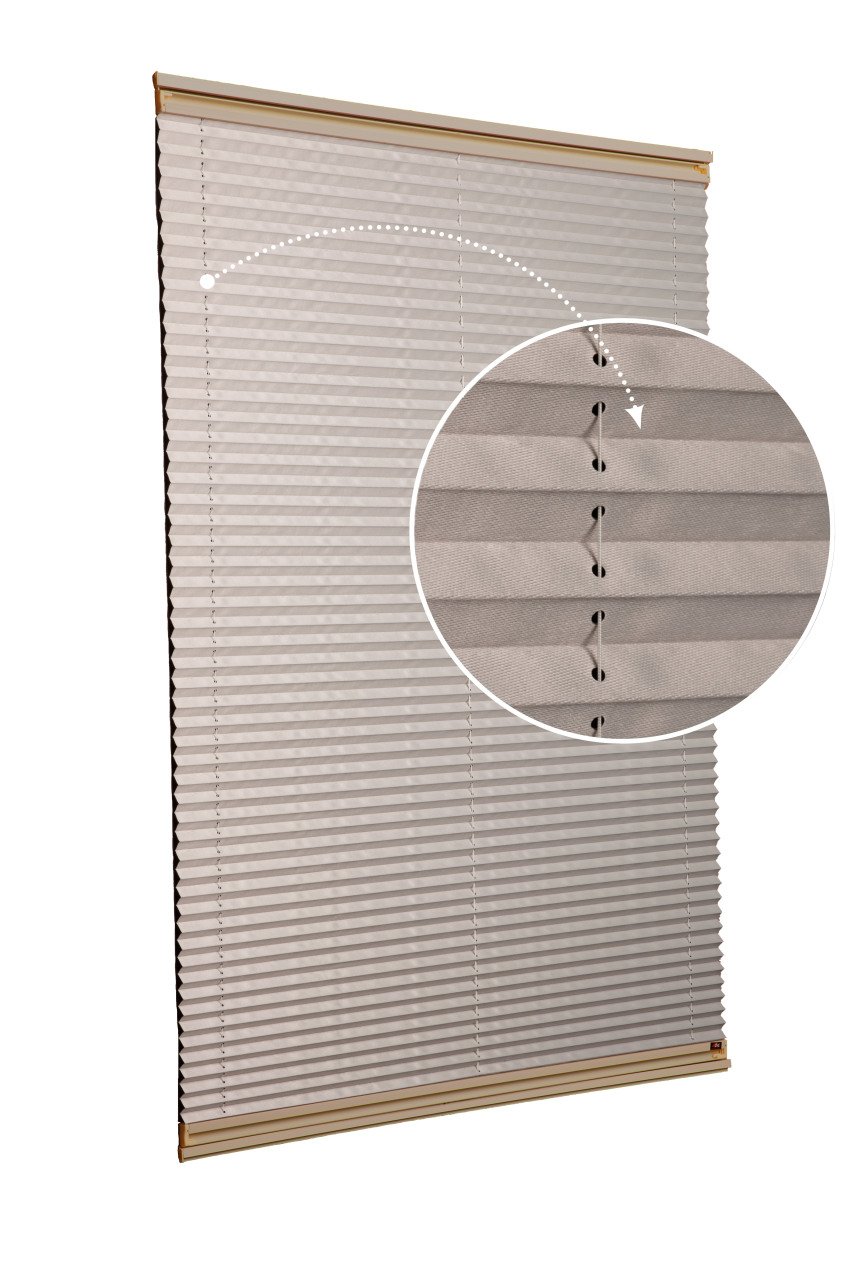 Yapıştırmalı Plise Perde (Düz Kumaş) Violet-Kül Gri-3078 - Bronz