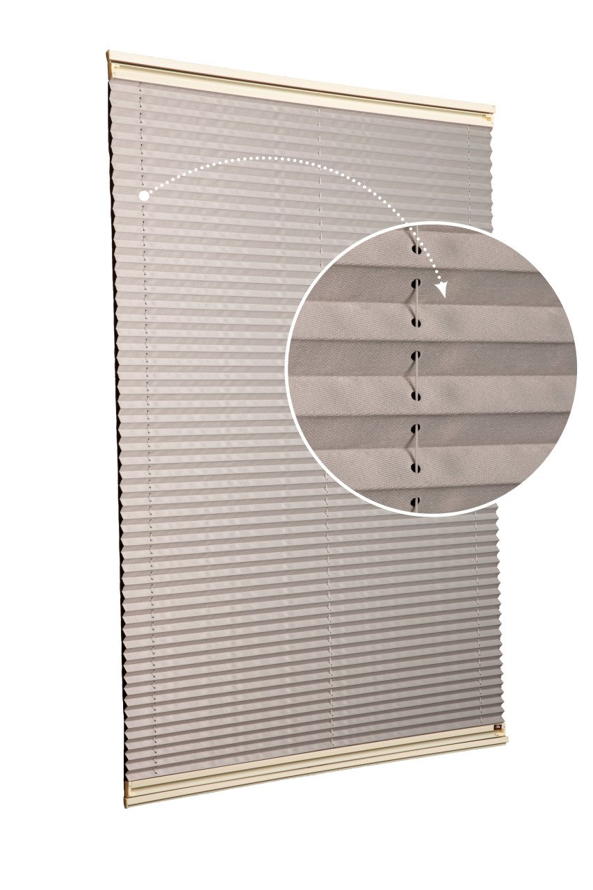 Yapıştırmalı Plise Perde (Düz Kumaş) Violet-Kül Gri-3078 - Krem