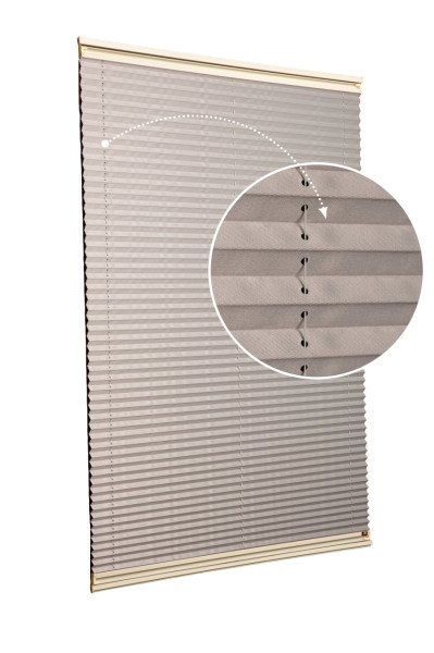 Yapıştırmalı Plise Perde (Düz Kumaş) Violet-Kül Gri-3078 - Krem