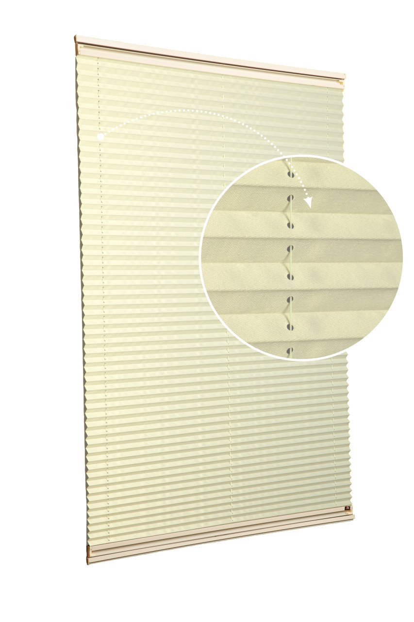 Yapıştırmalı Plise Perde (Düz Kumaş) Violet-Sarı-726 - Krem