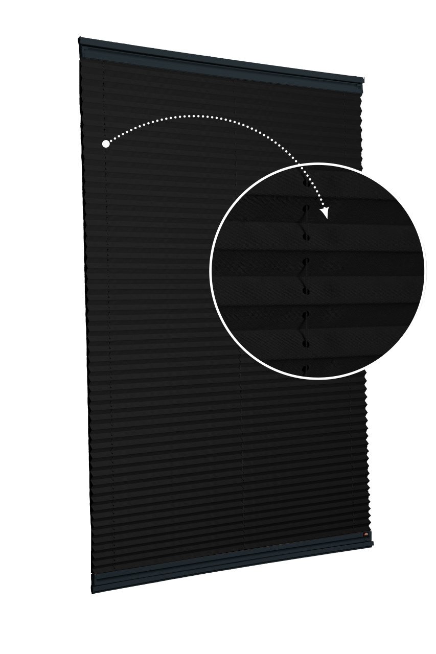 Yapıştırmalı Plise Perde (Düz Kumaş) Violet-Siyah-02 - Antresit Gri