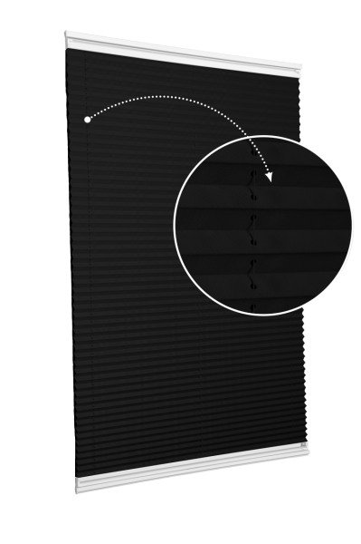 Yapıştırmalı Plise Perde (Düz Kumaş) Violet-Siyah-02 - Beyaz