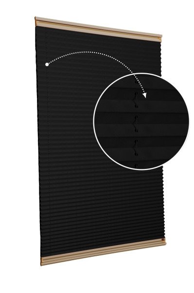 Yapıştırmalı Plise Perde (Düz Kumaş) Violet-Siyah-02 - Bronz