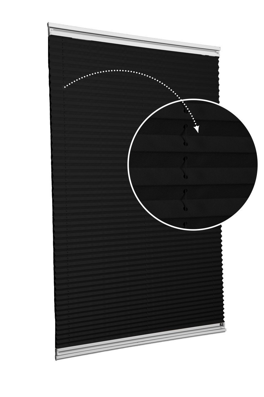 Yapıştırmalı Plise Perde (Düz Kumaş) Violet-Siyah-02 - Gümüş Gri