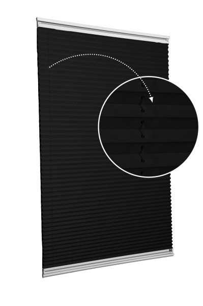 Yapıştırmalı Plise Perde (Düz Kumaş) Violet-Siyah-02 - Gümüş Gri