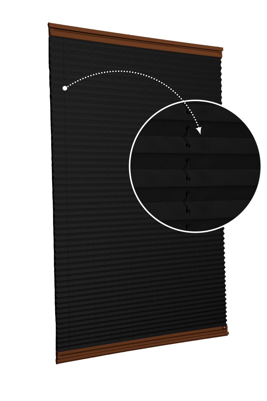 Yapıştırmalı Plise Perde (Düz Kumaş) Violet-Siyah-02 - Kahverengi