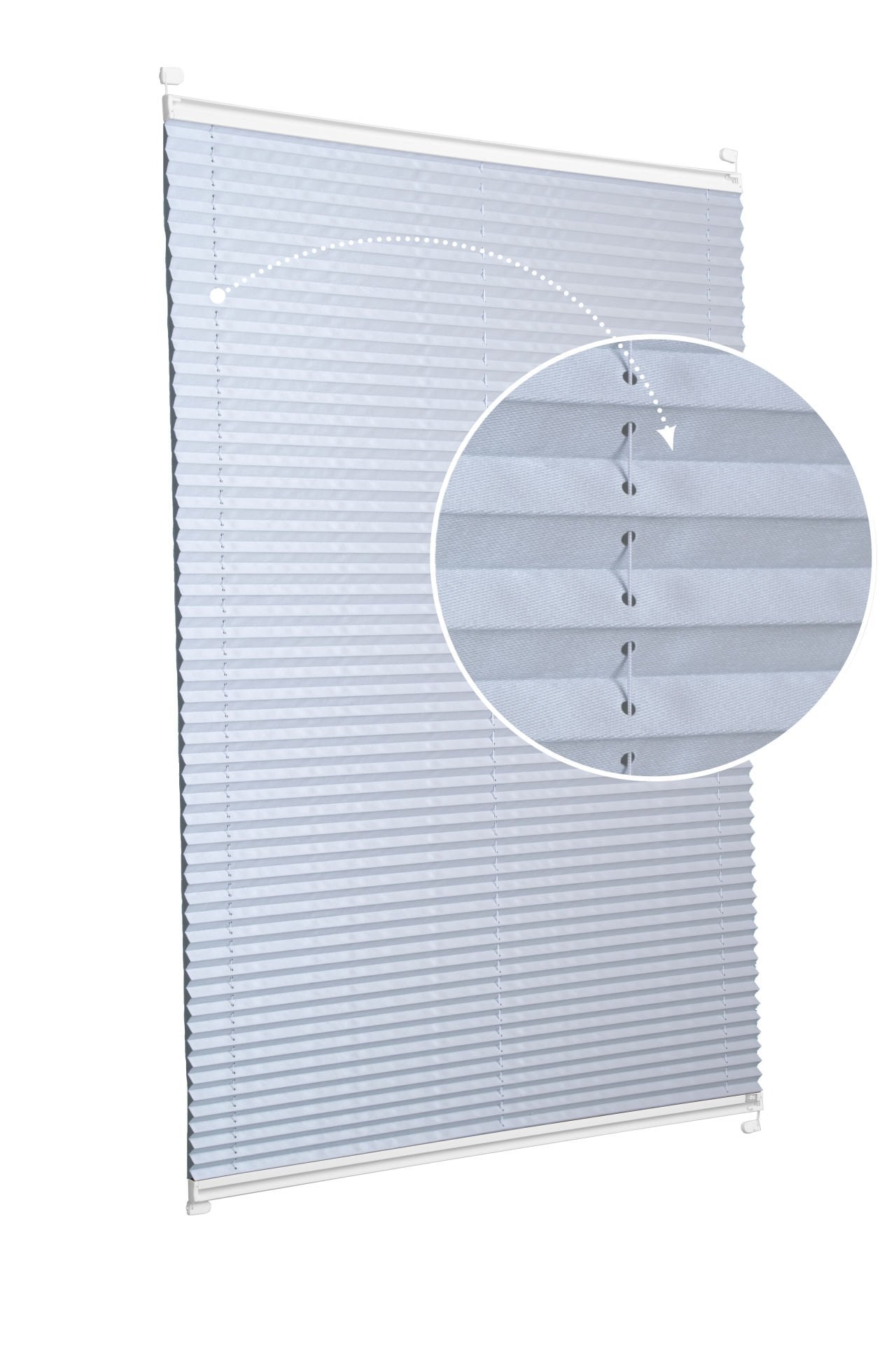 Karartma Plise Perde Acik Gri-2255 - Beyaz