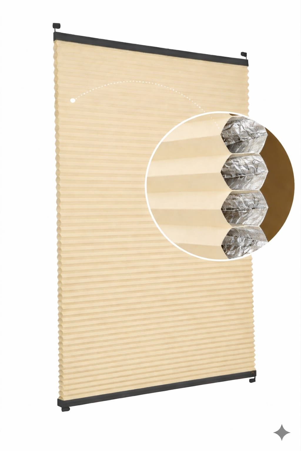 Honeycomb Karartma Plise Perde Th002-Krem - Beyaz