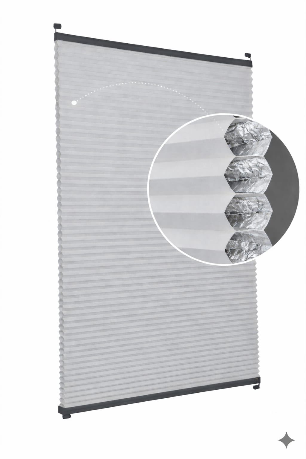 Honeycomb Karartma Plise Perde Th003-Açık Gri - Antresit Gri
