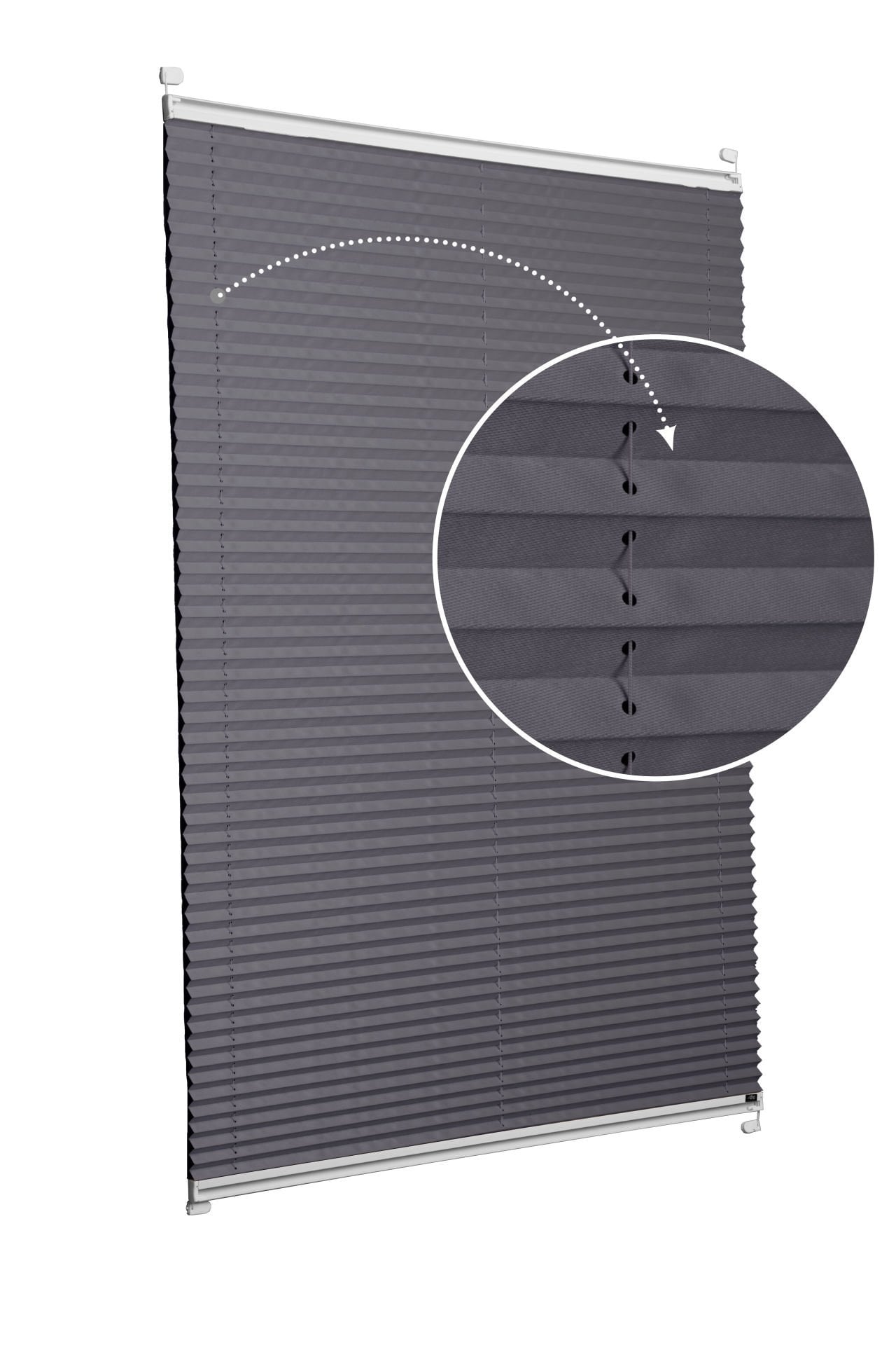 Karartma Plise Perde Antresit Gri-2421 - Gümüş Gri