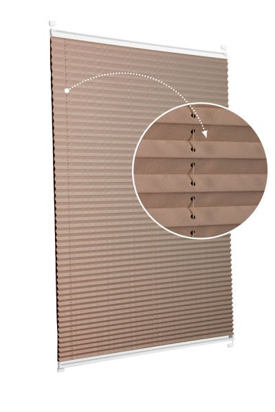 Karartma Plise Perde Kahverengi -705 - Beyaz