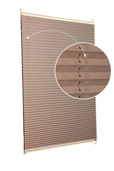 Karartma Plise Perde Kahverengi -705 - Krem