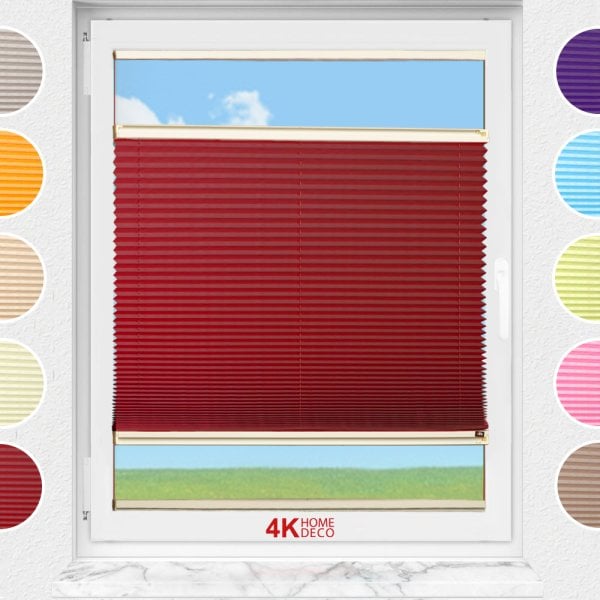 Vidalı/Yapıştırmalı Plise Perde (Özel Renkler)