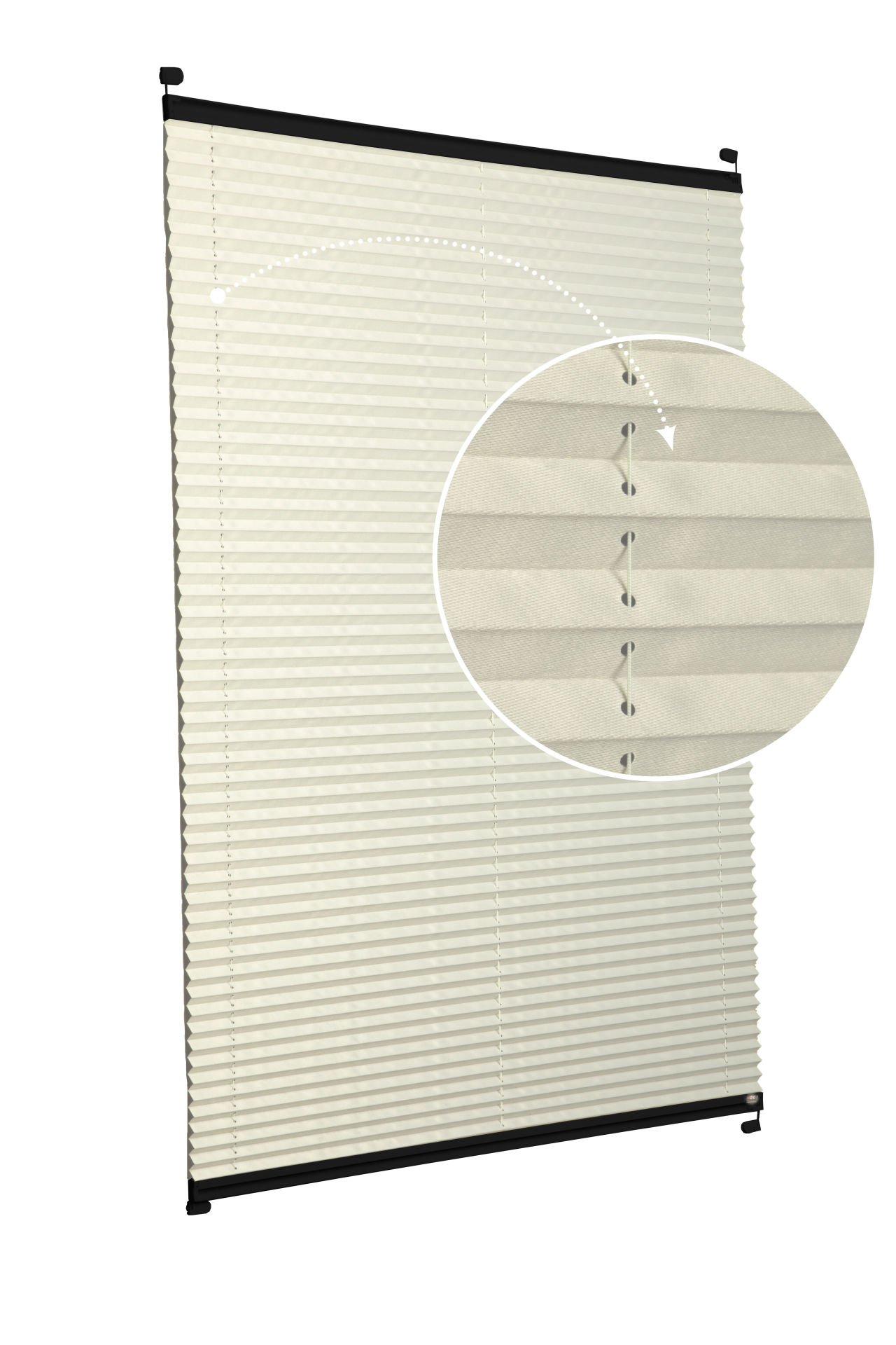 Karartma Plise Perde Krem-502 - Siyah
