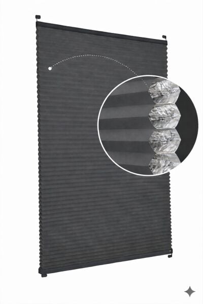 Honeycomb Karartma Plise Perde Krem - Th005-Antresit Gri