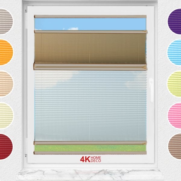 Gece Gündüz Yapıştırmalı Plise Perde (Düz Kumaş)