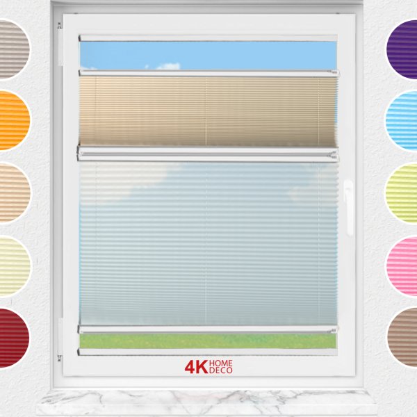 Gece Gündüz Yapıştırmalı Plise Perde (Düz Kumaş) Violet-Bej-69 - Gümüş Gri